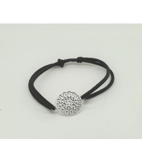 Bracelet Argent Sur Élastique fleur de vie