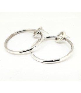 Boucles d'oreilles deux anneaux argent 925