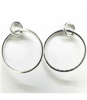 Boucles d'oreilles deux anneaux argent 925