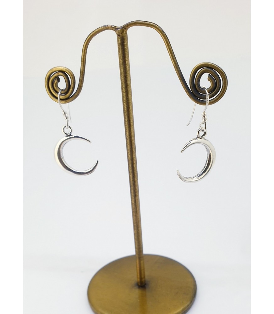 Boucles d'oreilles lunaires en argent main image 1