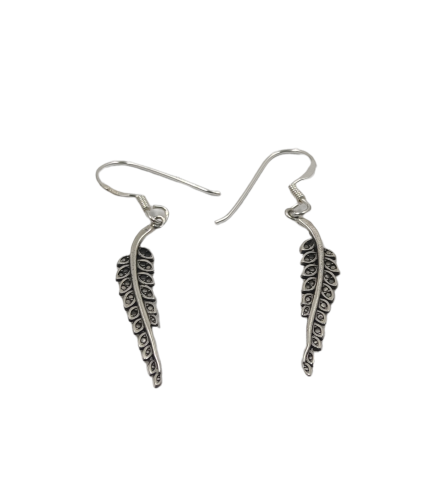 Boucles d'oreilles feuille argent 925