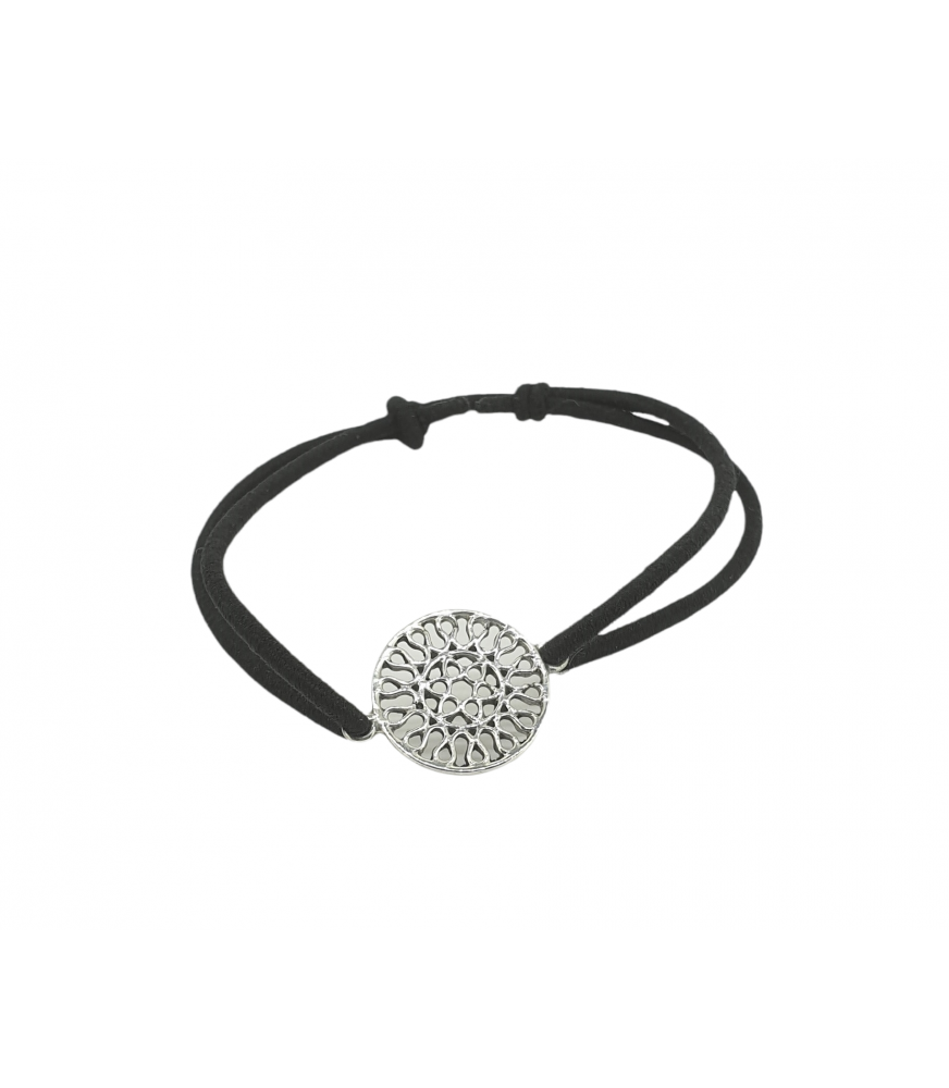 Bracelet Argent Sur Élastique fleur de vie