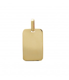 Pendentif plaque rectangulaire en plaque or  750 3 MIC