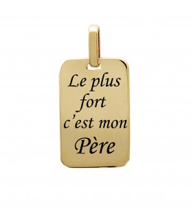 Pendentif plaque rectangulaire en plaque or  750 3 MIC