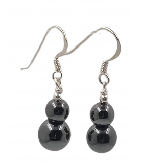 Boucles d'oreilles Hématite