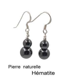 Boucles d'oreilles Hématite