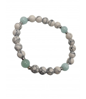 Bracelet Pierre Naturelle Amazonite et Howlite