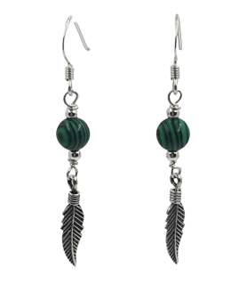 Boucles D'oreilles en malachite  Argent 925