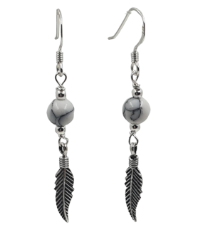 Boucles D'oreilles en howlite Argent 925