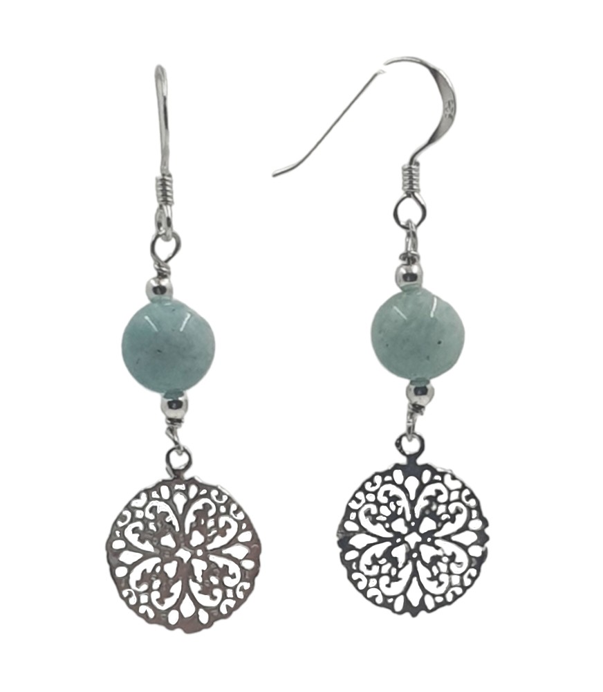 Boucles d'oreilles en Amazonite argent 925